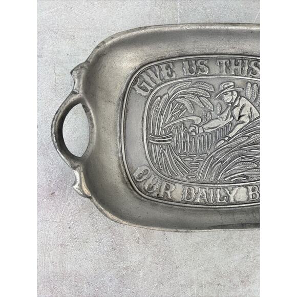 Vintage 1972 SMC Sexton & Wilton Pewter Tray Give Us This Day Our Daily Bread - Picture 3 of 8